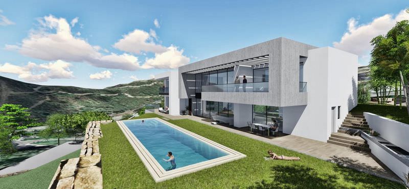 Front line golf modern villa with sea views