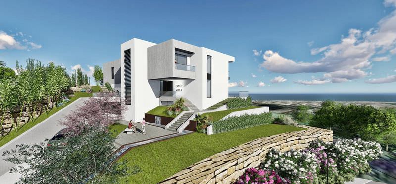 Front line golf modern villa with sea views 