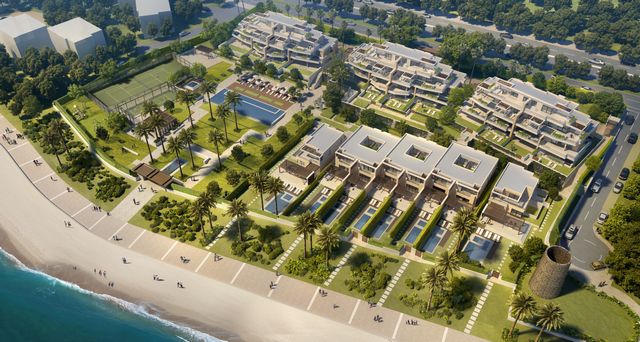 Modern apartments on the first beach line with sea views